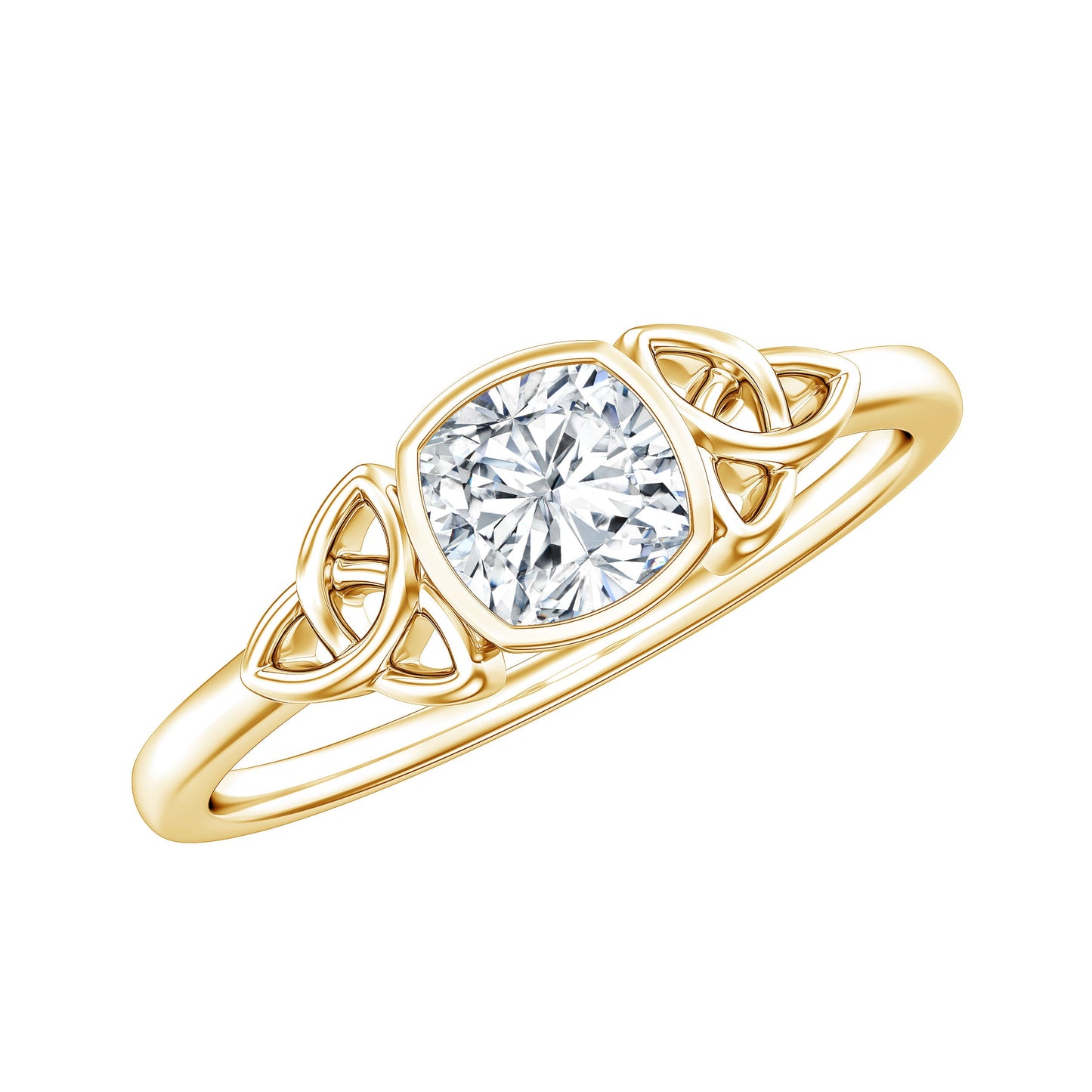 Certified Cushion Cut Diamond Knot Promise Ring