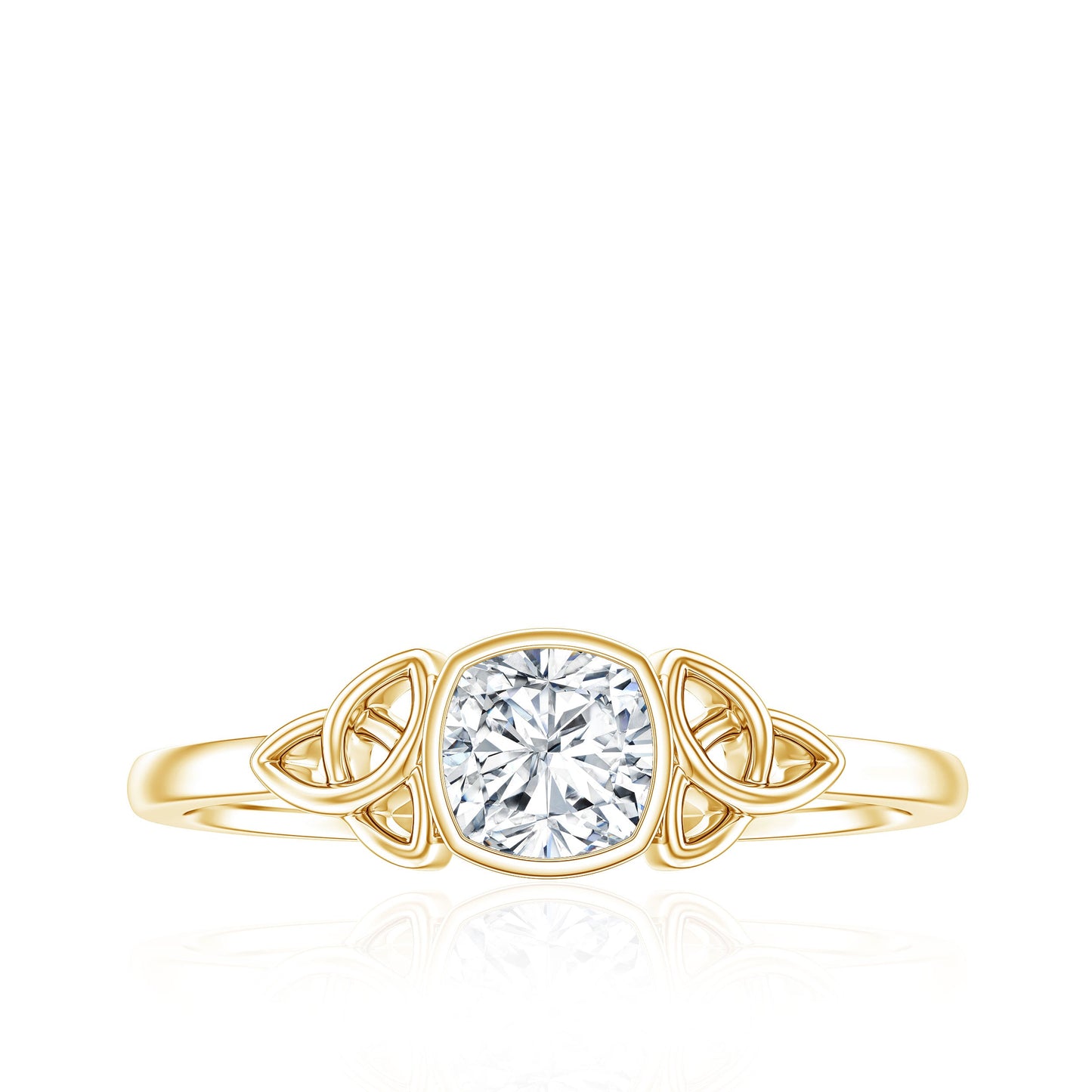 Certified Cushion Cut Diamond Knot Promise Ring