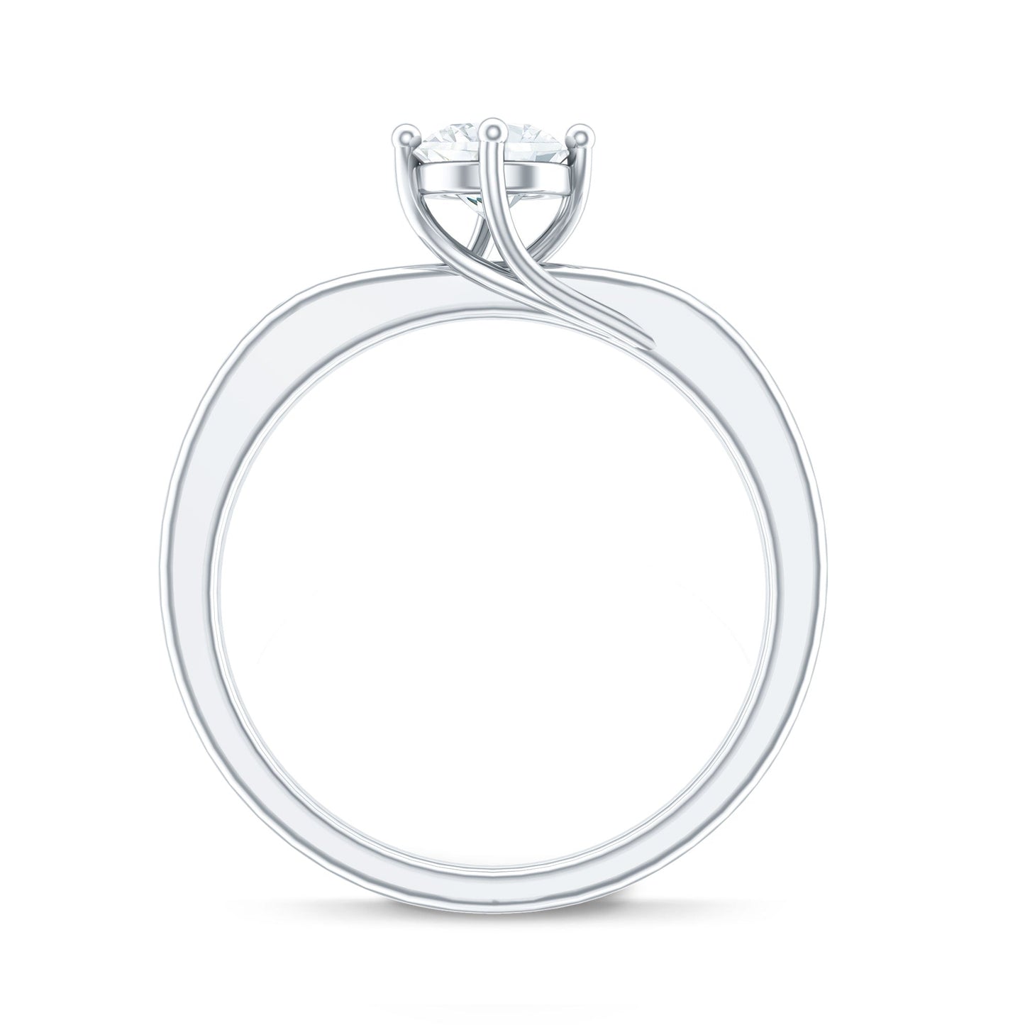 0.4 Carat Lab Grown Diamond Solitaire Ring With 4 Prong Diagonal Set