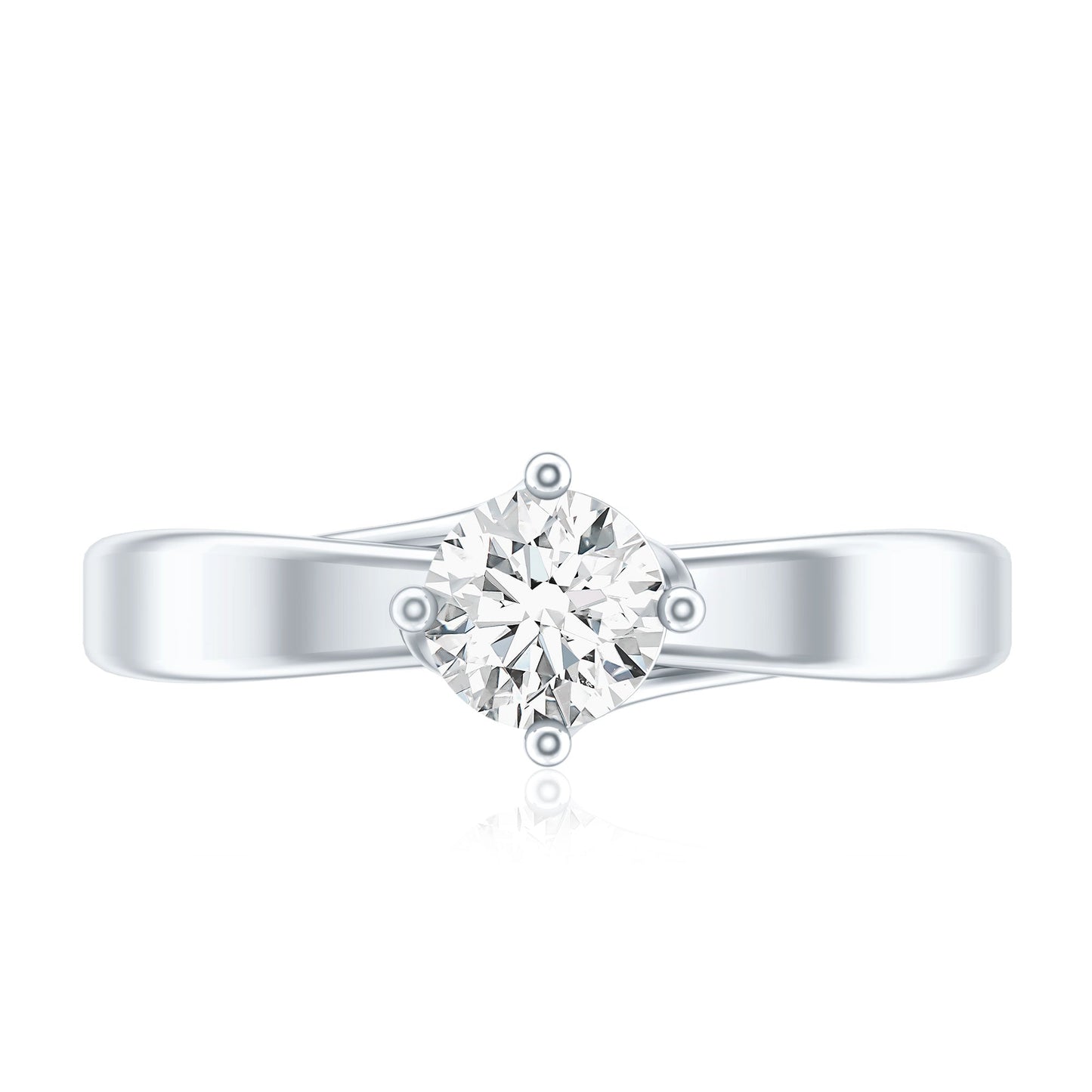 0.4 Carat Lab Grown Diamond Solitaire Ring With 4 Prong Diagonal Set