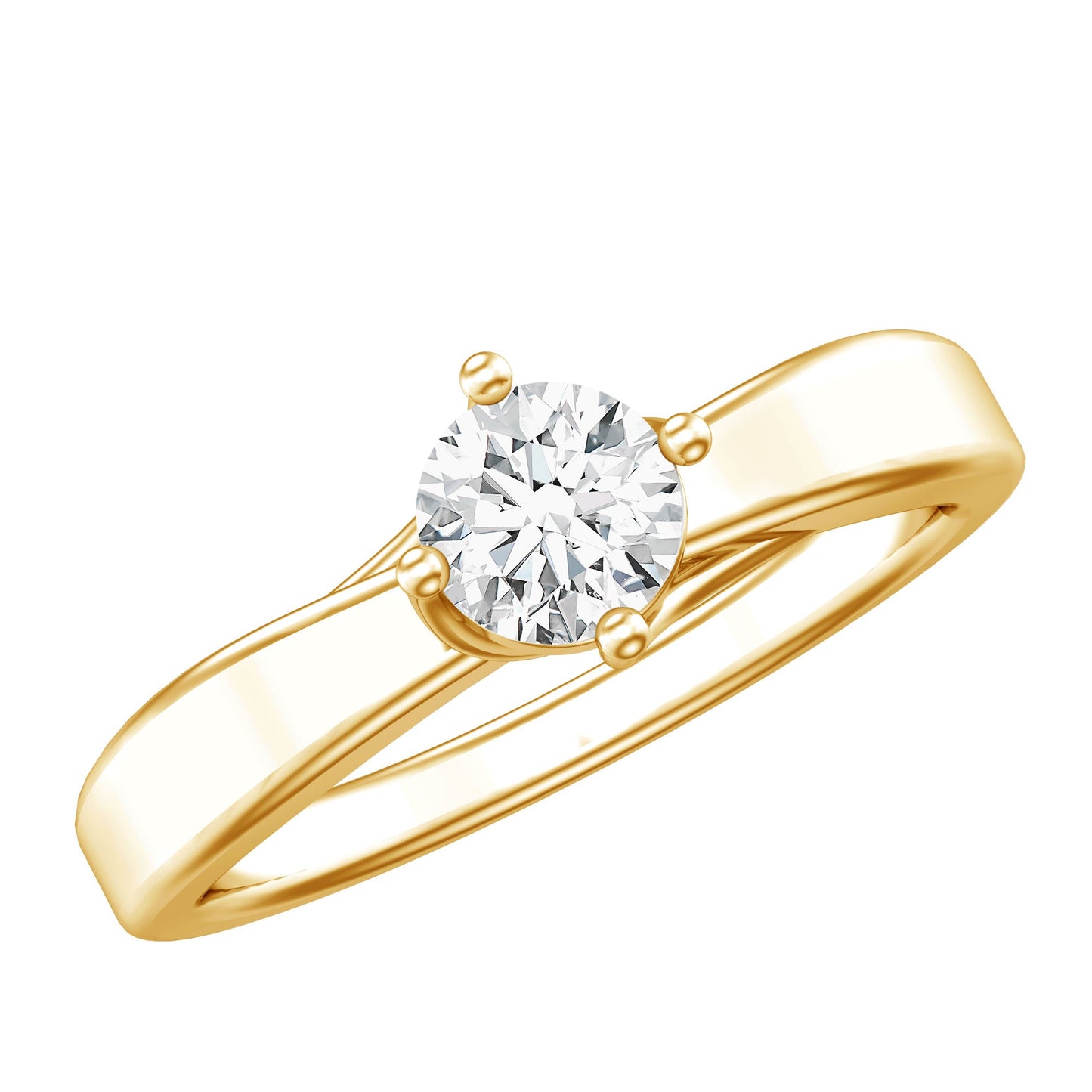 0.4 Carat Lab Grown Diamond Solitaire Ring With 4 Prong Diagonal Set