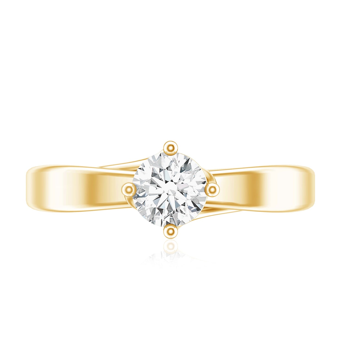 0.4 Carat Lab Grown Diamond Solitaire Ring With 4 Prong Diagonal Set