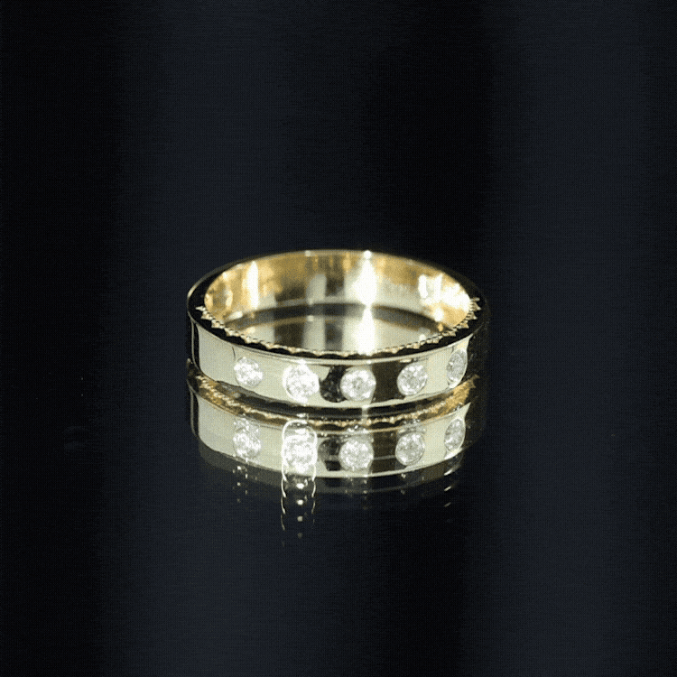 Lab Grown Diamond Wedding Ring for Men With Gypsy Setting
