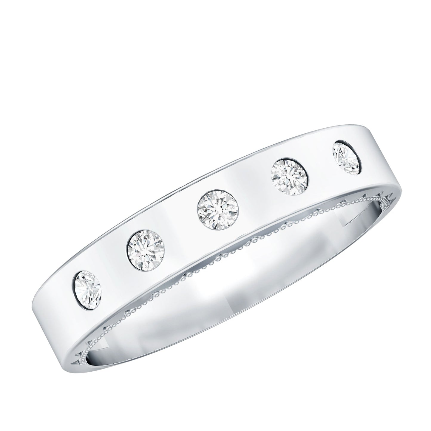 Lab Grown Diamond Wedding Ring for Men With Gypsy Setting