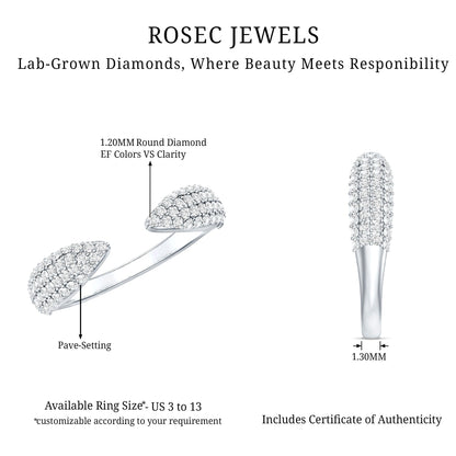 Lab Created Diamond Wedding Wrap Ring For Women