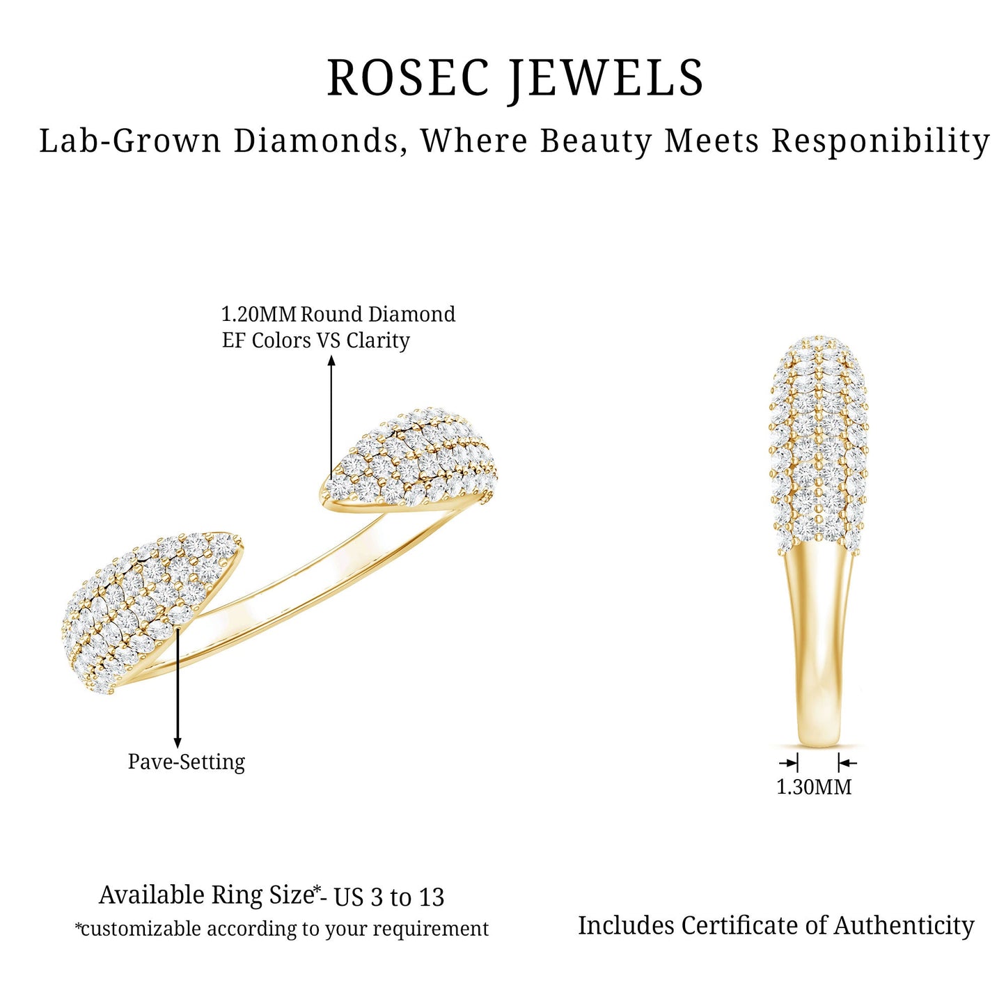 Lab Created Diamond Wedding Wrap Ring For Women