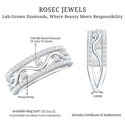 Womens Lab Created Diamond Wedding Band With Certificate