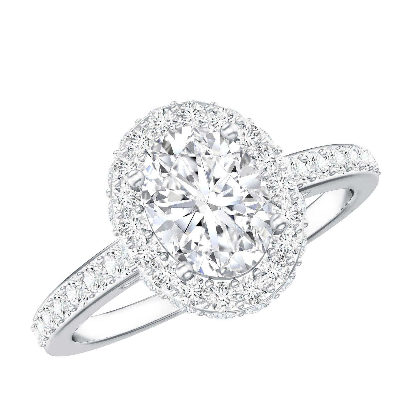 Certified 1.2 Carat Lab Grown Diamond Oval Shape Engagement Ring