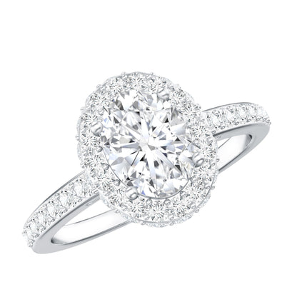 Certified 1.2 Carat Lab Grown Diamond Oval Shape Engagement Ring