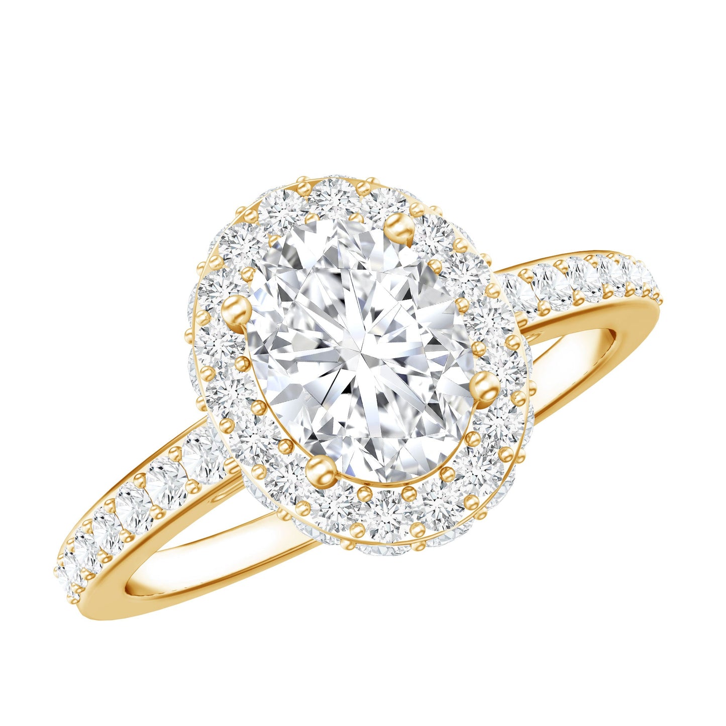 Certified 1.2 Carat Lab Grown Diamond Oval Shape Engagement Ring