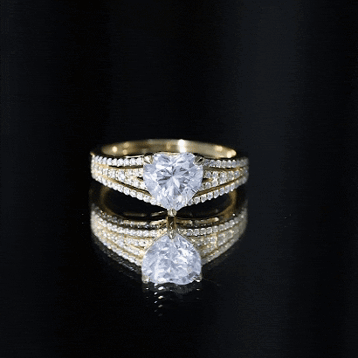 2 Carat Lab Created Diamond Heart Engagement Ring