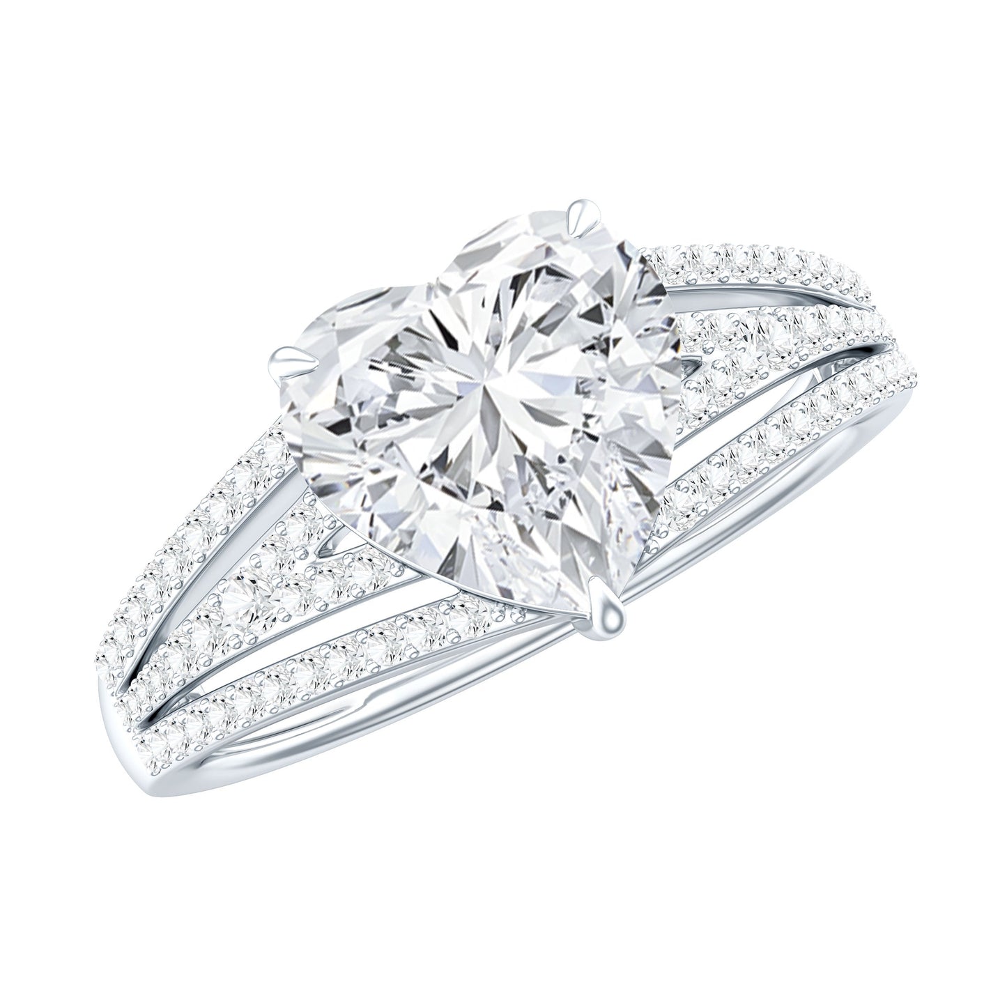 2 Carat Lab Created Diamond Heart Engagement Ring