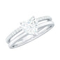 1.2 Carat Heart Shape Lab Grown Diamond Double Band Solitaire Ring