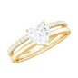 1.2 Carat Heart Shape Lab Grown Diamond Double Band Solitaire Ring