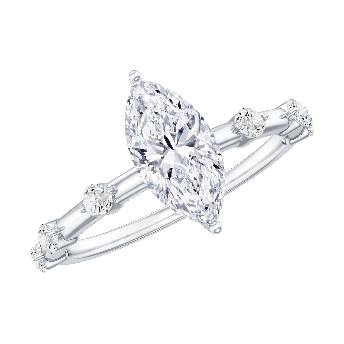 Marquise Shape Lab Grown Diamond Solitaire Ring With Certificate