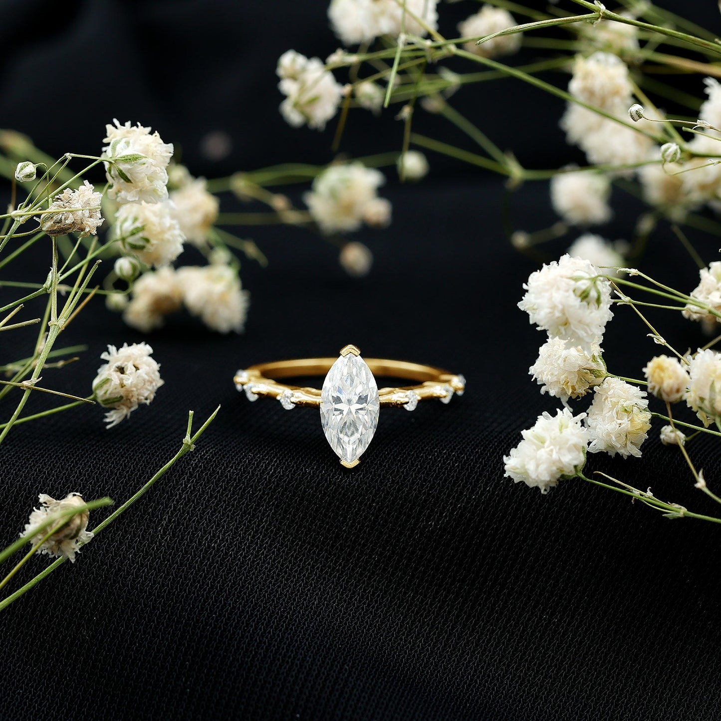 Marquise Shape Lab Grown Diamond Solitaire Ring With Certificate