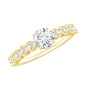 Round Brilliant Cut Lab Diamond Promise Ring with Side Stones