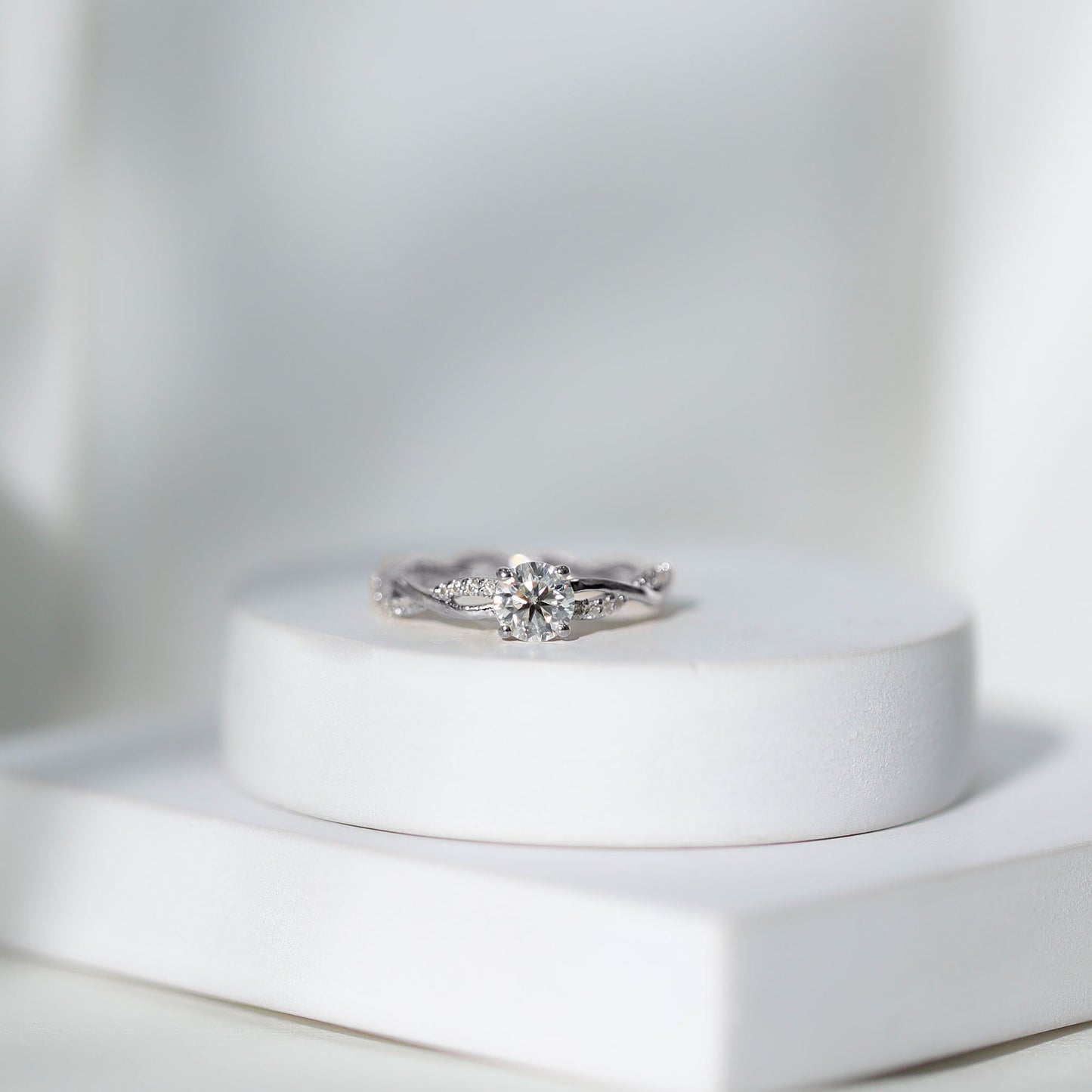 Certified Round Lab Grown Diamond Crossover Promise Ring
