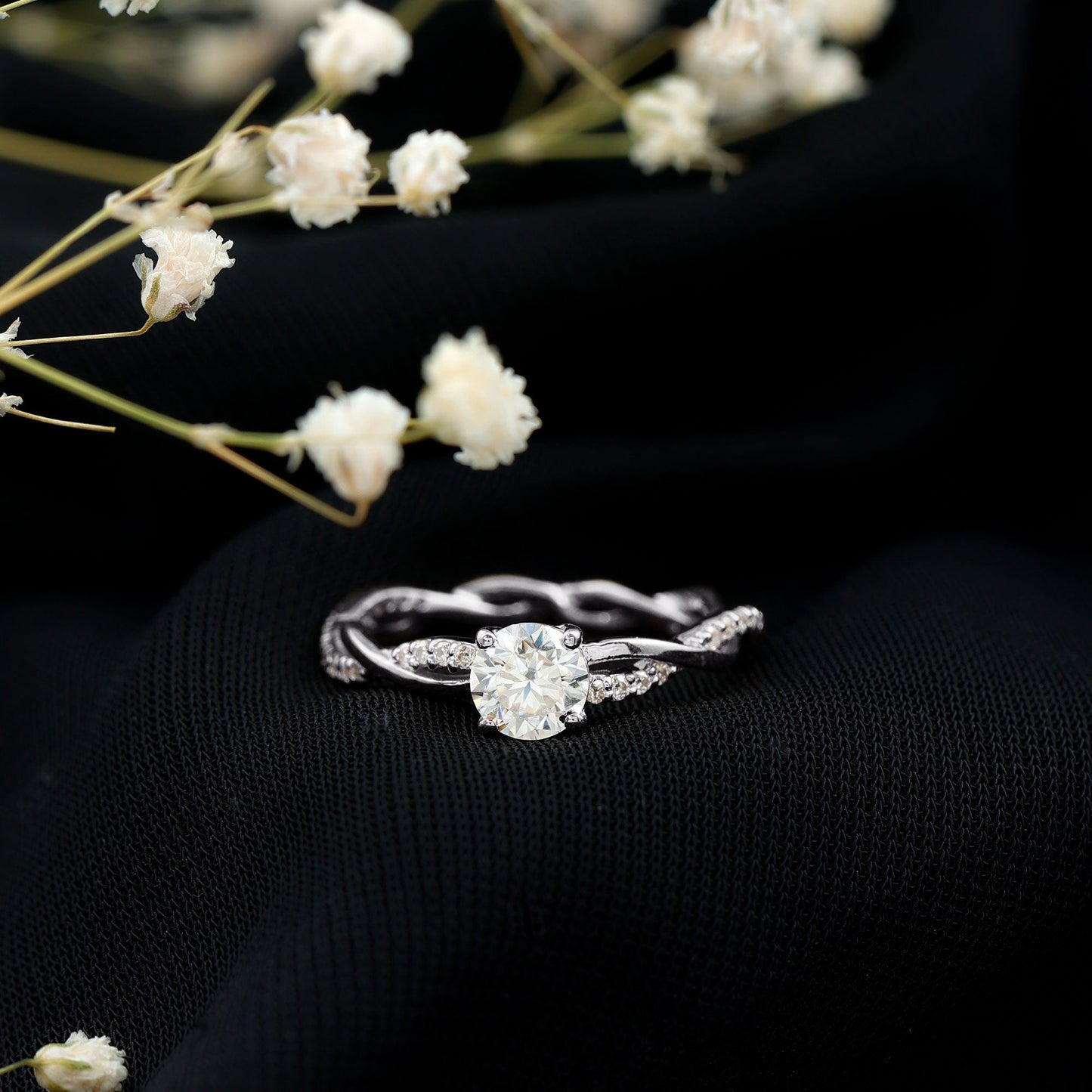 Certified Round Lab Grown Diamond Crossover Promise Ring