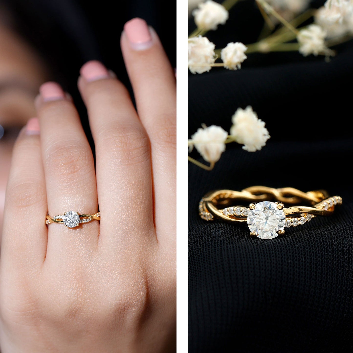 Certified Round Lab Grown Diamond Crossover Promise Ring