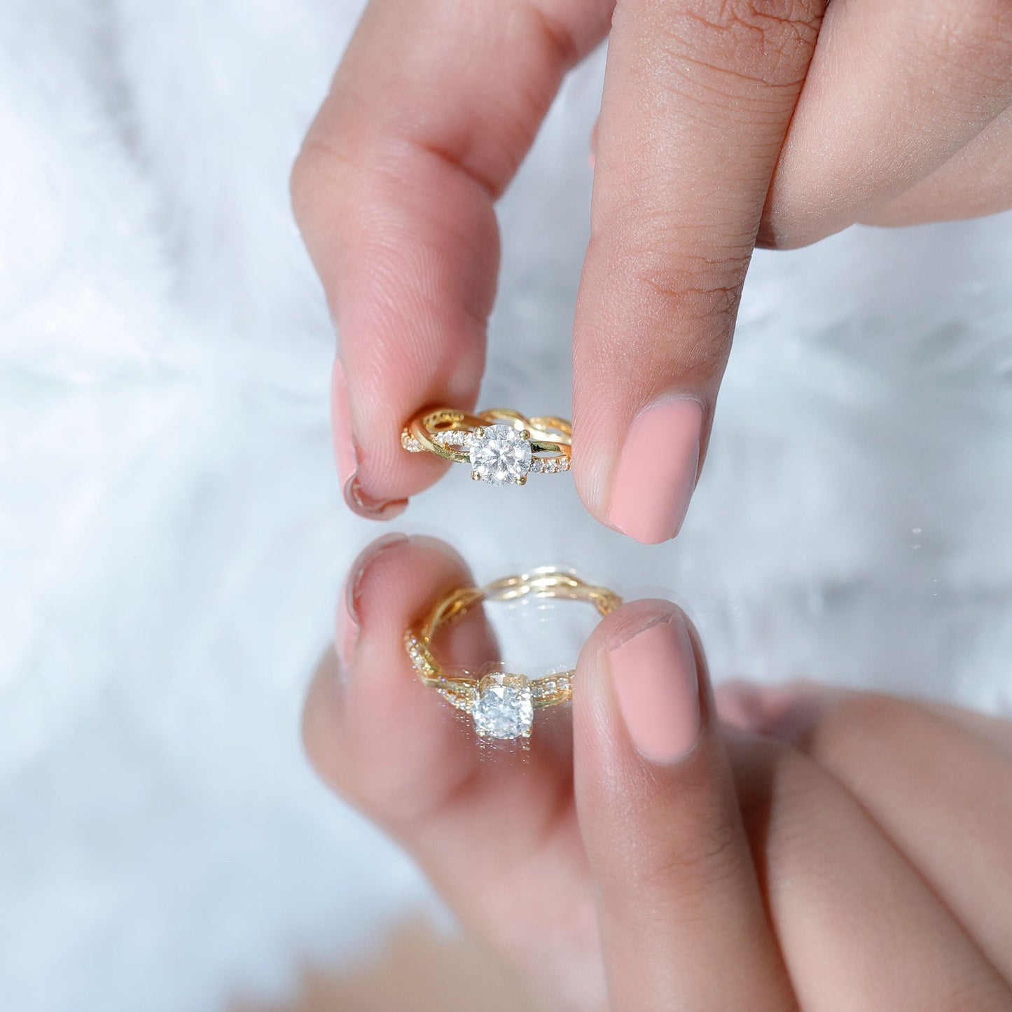 Certified Round Lab Grown Diamond Crossover Promise Ring