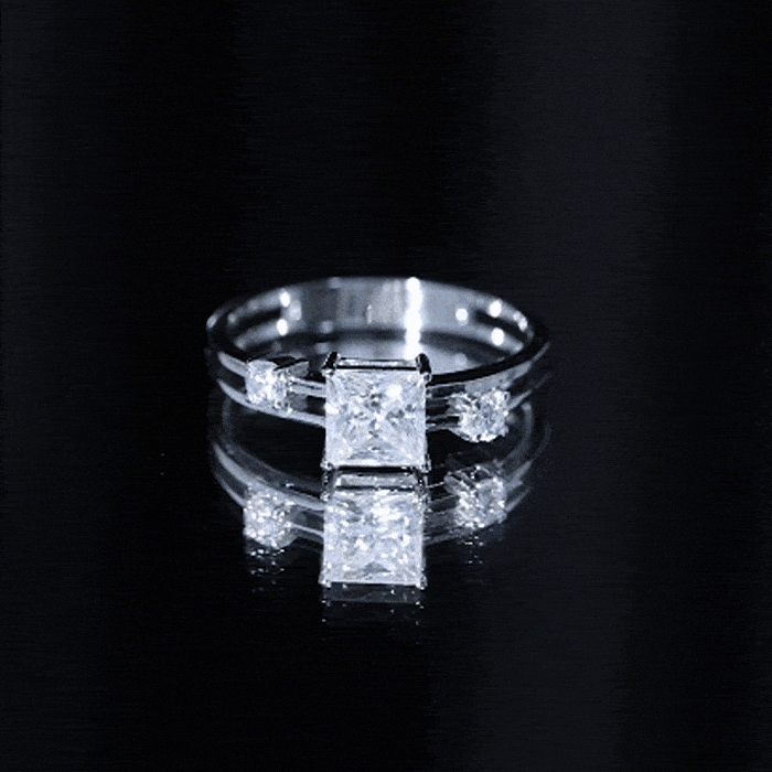 Princess Cut Lab Grown Diamond Double Band Ring