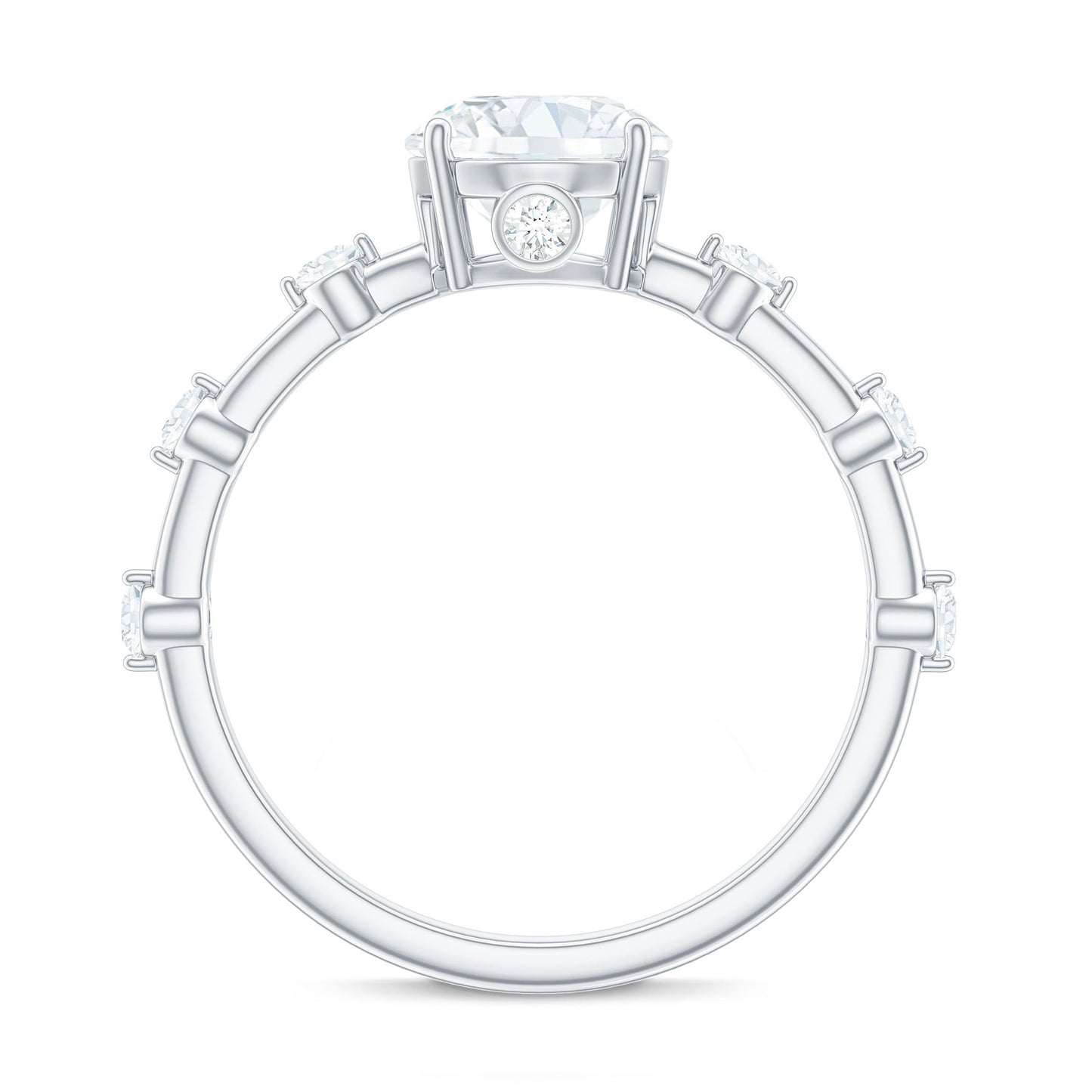 Round Brilliant Cut Lab Grown Diamond Traditional Engagement Ring