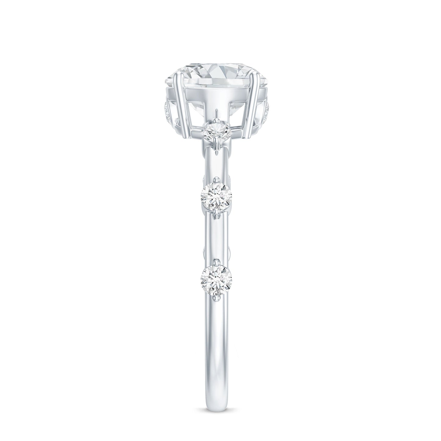 Round Brilliant Cut Lab Grown Diamond Traditional Engagement Ring