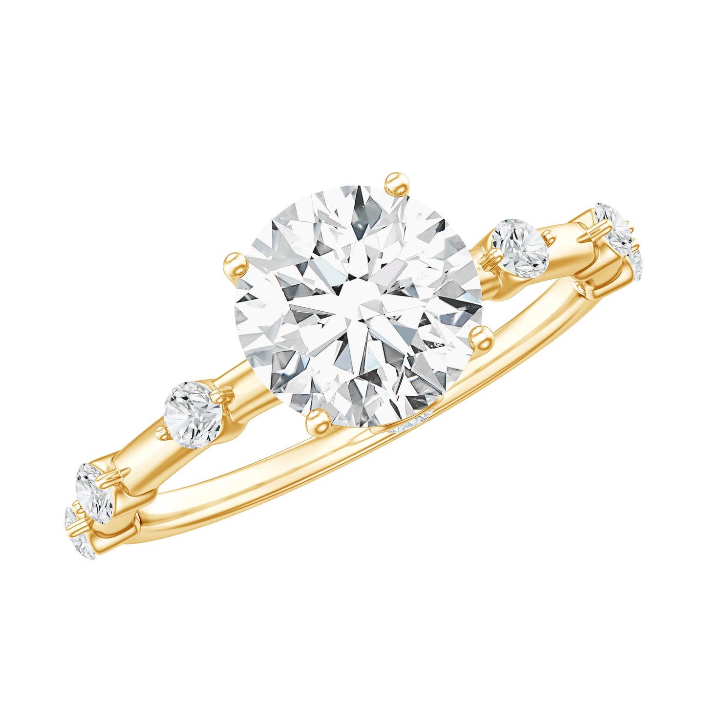 Round Brilliant Cut Lab Grown Diamond Traditional Engagement Ring