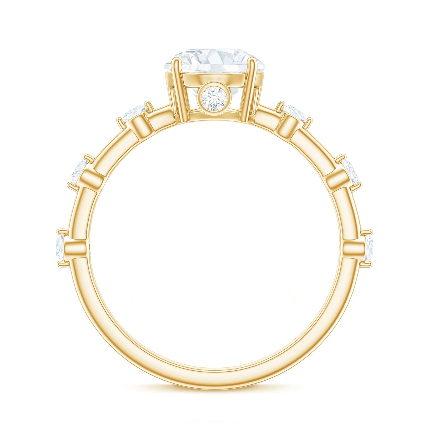 Round Brilliant Cut Lab Grown Diamond Traditional Engagement Ring