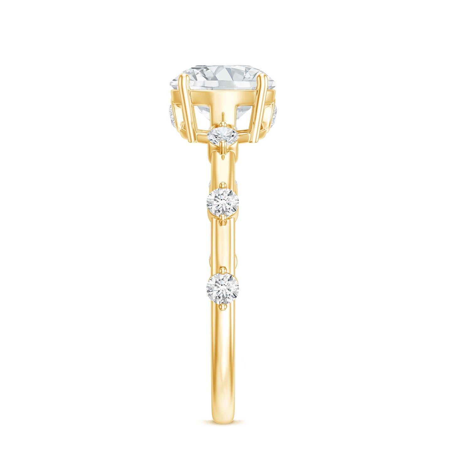 Round Brilliant Cut Lab Grown Diamond Traditional Engagement Ring