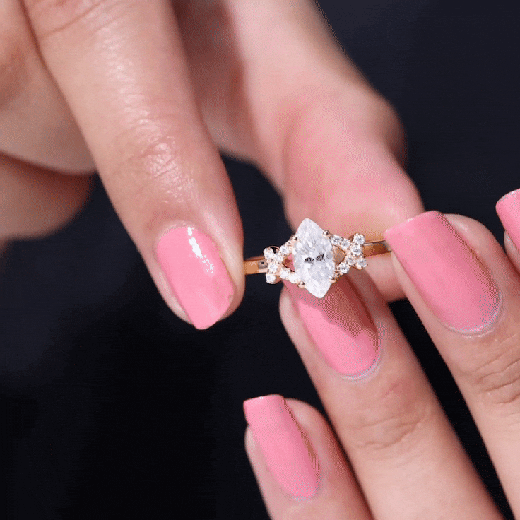 Lab Grown Diamond 1 Carat Marquise Engagement Ring