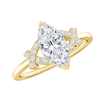 Lab Grown Diamond 1 Carat Marquise Engagement Ring