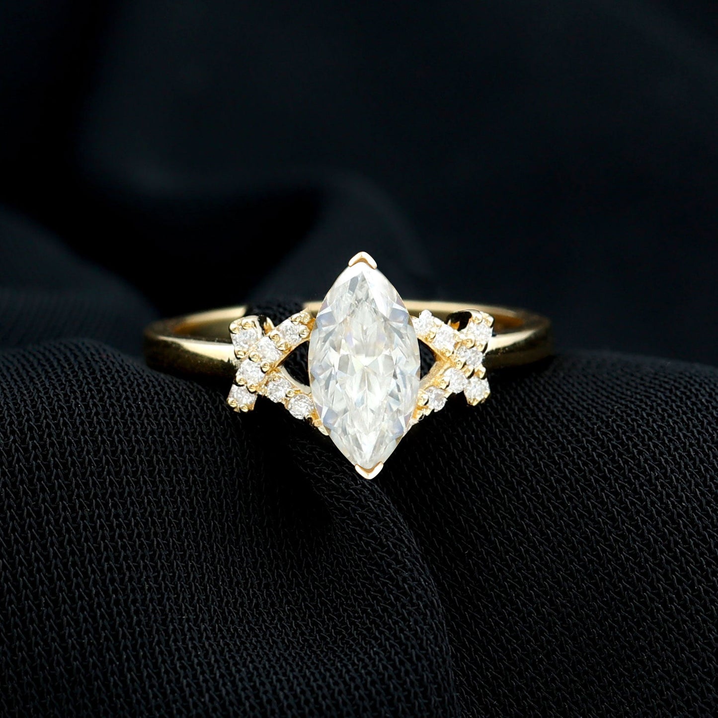 Lab Grown Diamond 1 Carat Marquise Engagement Ring