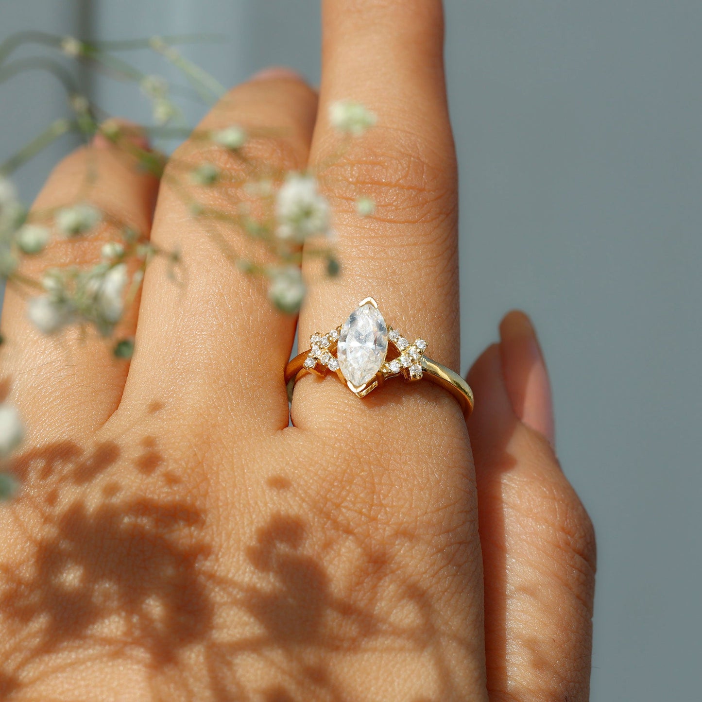 Lab Grown Diamond 1 Carat Marquise Engagement Ring