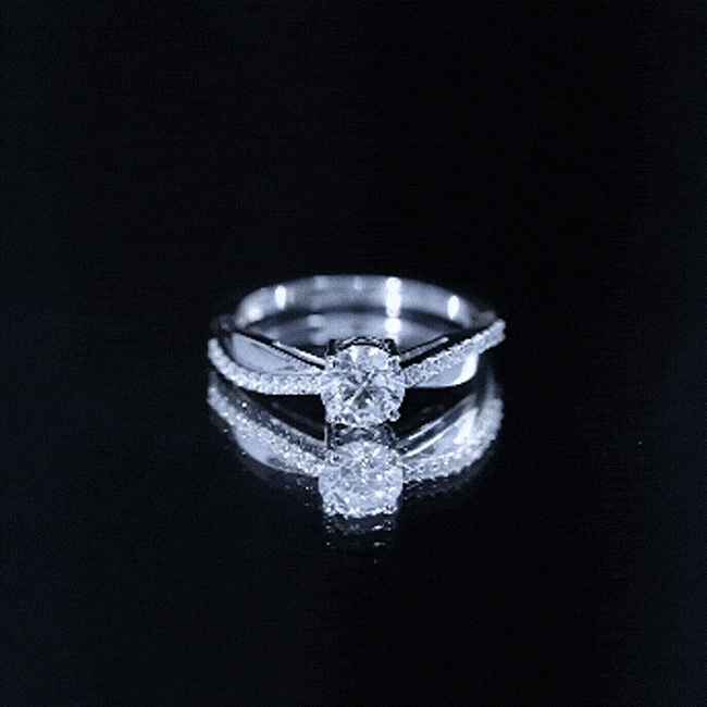 Certified Lab Grown Diamond Engagement Ring With Bypass Details
