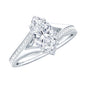 Brilliant Cut Lab Grown Diamond Marquise Engagement Ring with Split Shank
