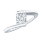 0.8 Carat Princess Cut Lab Grown Diamond Ring With Tension Setting