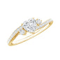 1.5 Carat Heart Shaped Lab Grown Diamond Engagement Rings With Bypass Shank