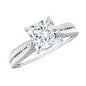 Lab Grown Diamond Engraved Solitaire Engagement Ring in Claw Set