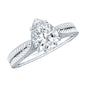 1.3 Carat Pear Lab Created Diamond Filigree Engagement Ring