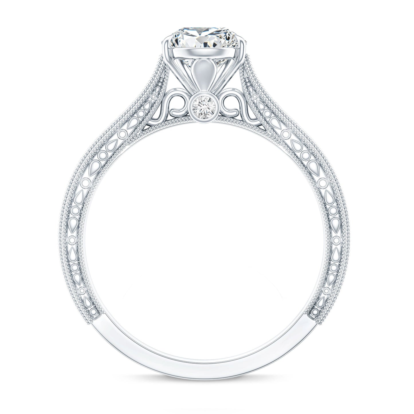 1.3 Carat Pear Lab Created Diamond Filigree Engagement Ring