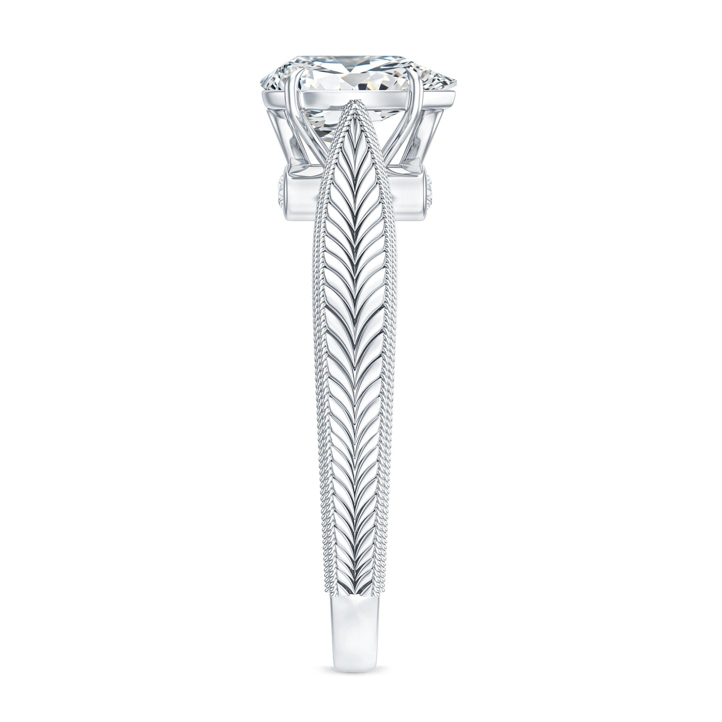 1.3 Carat Pear Lab Created Diamond Filigree Engagement Ring