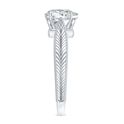 1.3 Carat Pear Lab Created Diamond Filigree Engagement Ring