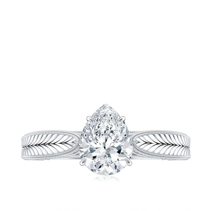 1.3 Carat Pear Lab Created Diamond Filigree Engagement Ring