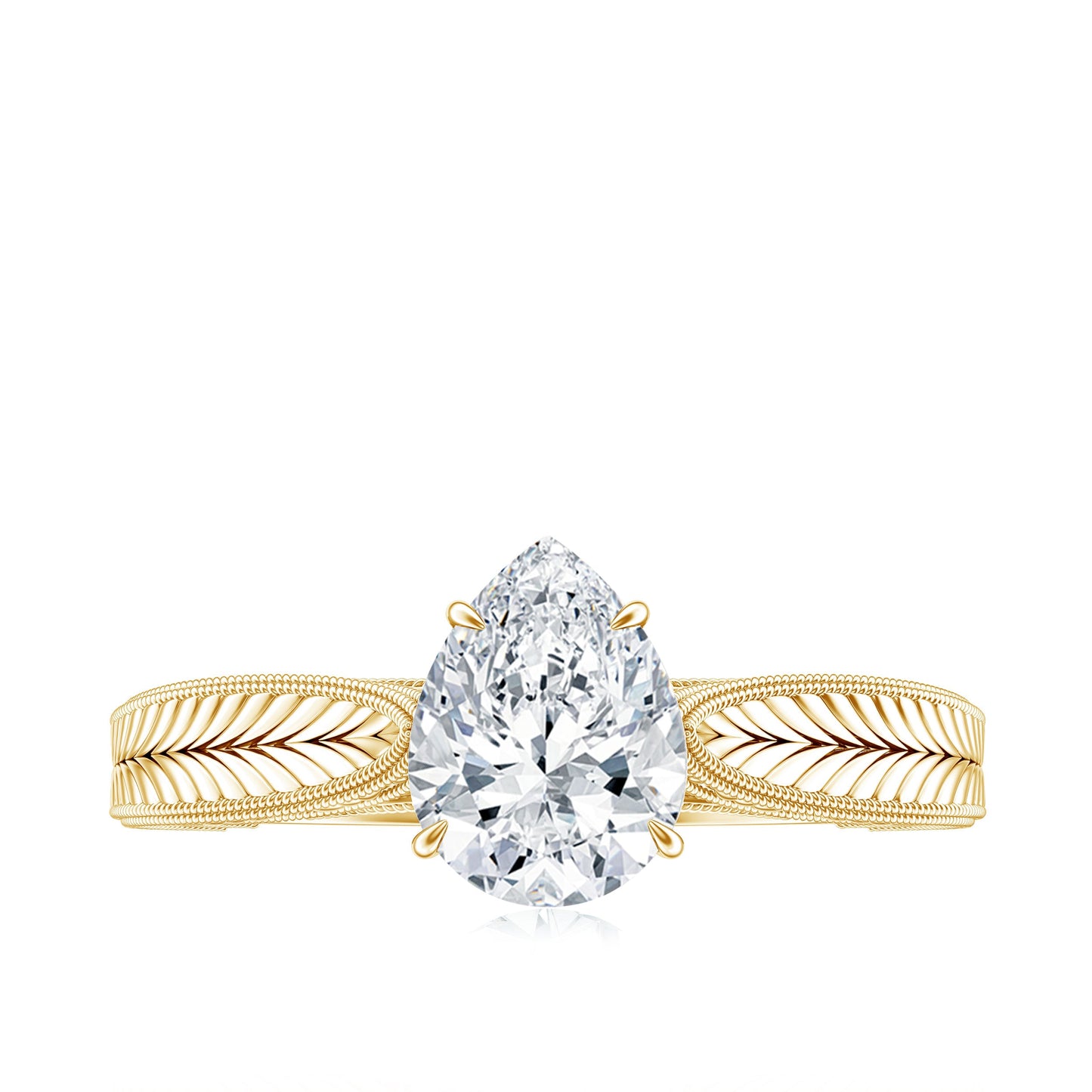 1.3 Carat Pear Lab Created Diamond Filigree Engagement Ring