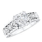 Certified 1 Carat Heart Lab Created Vintage Engagement Ring