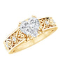 Certified 1 Carat Heart Lab Created Vintage Engagement Ring