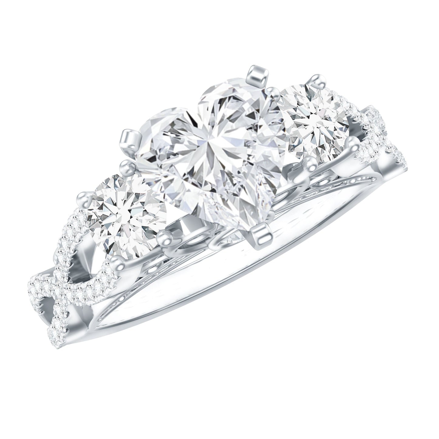 Certified 1.2 Carat Lab Grown Diamond Heart Shaped Engagement Ring