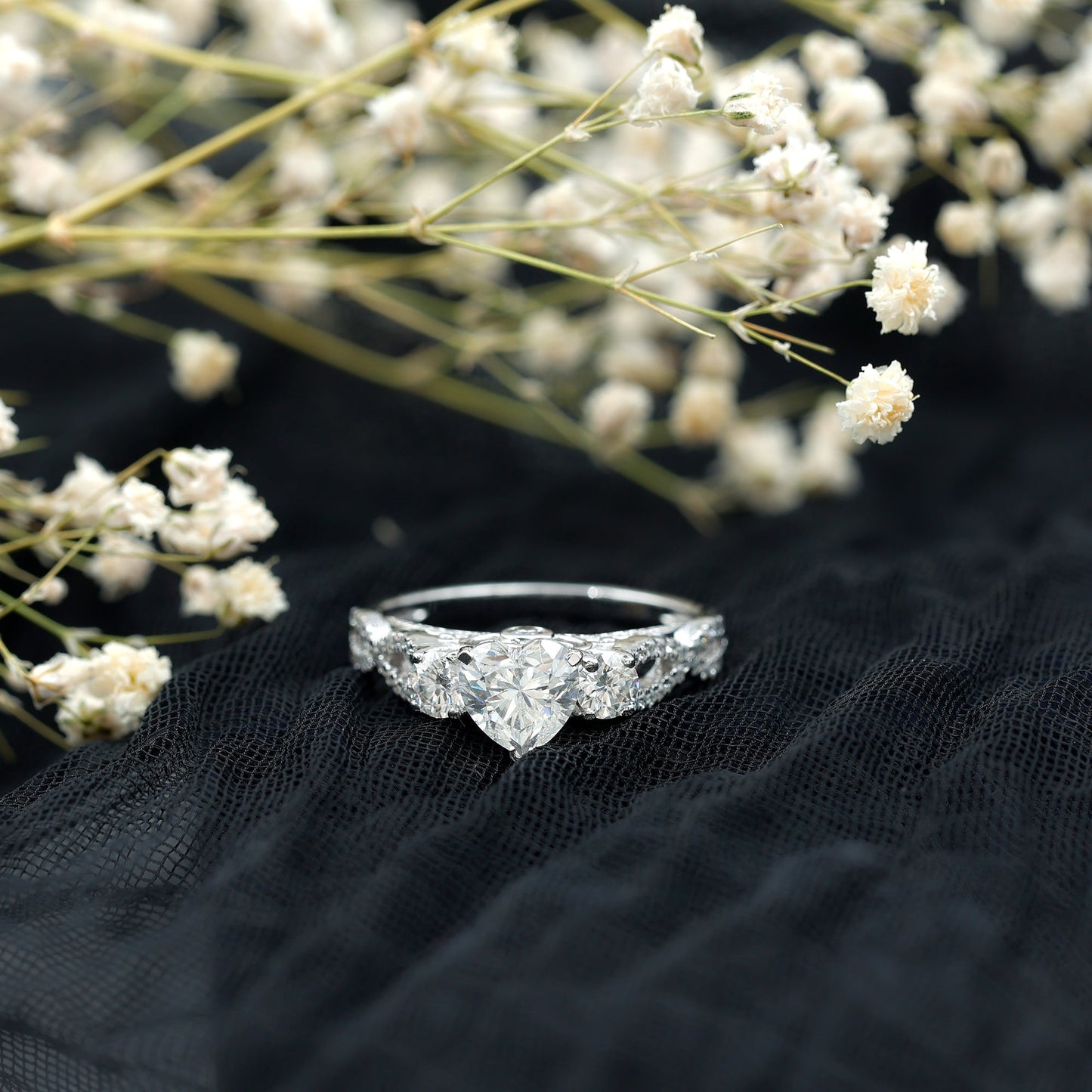 Certified 1.2 Carat Lab Grown Diamond Heart Shaped Engagement Ring